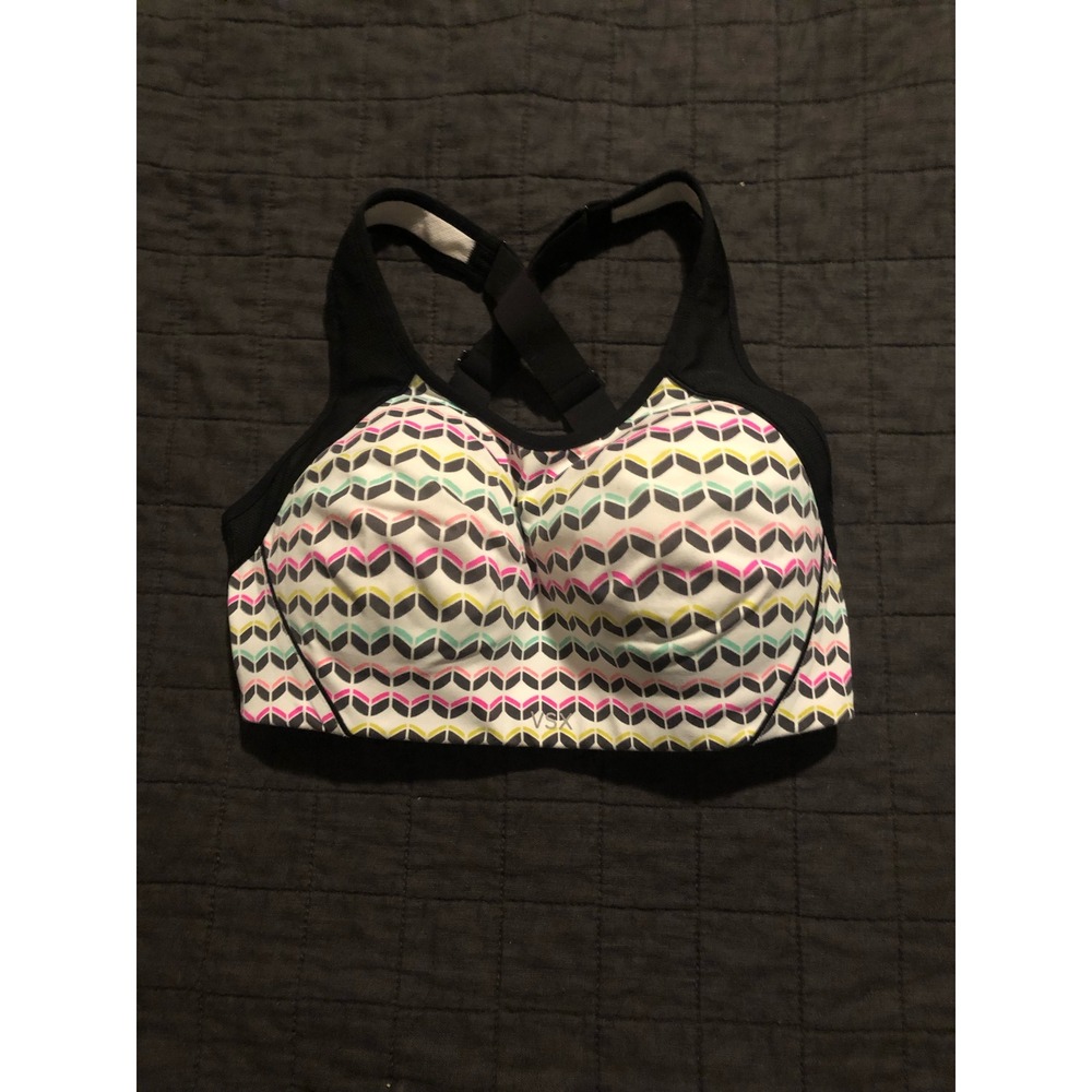 VSX Sport Bra Crossback Medium Impact Padded Geometric Print 32DD